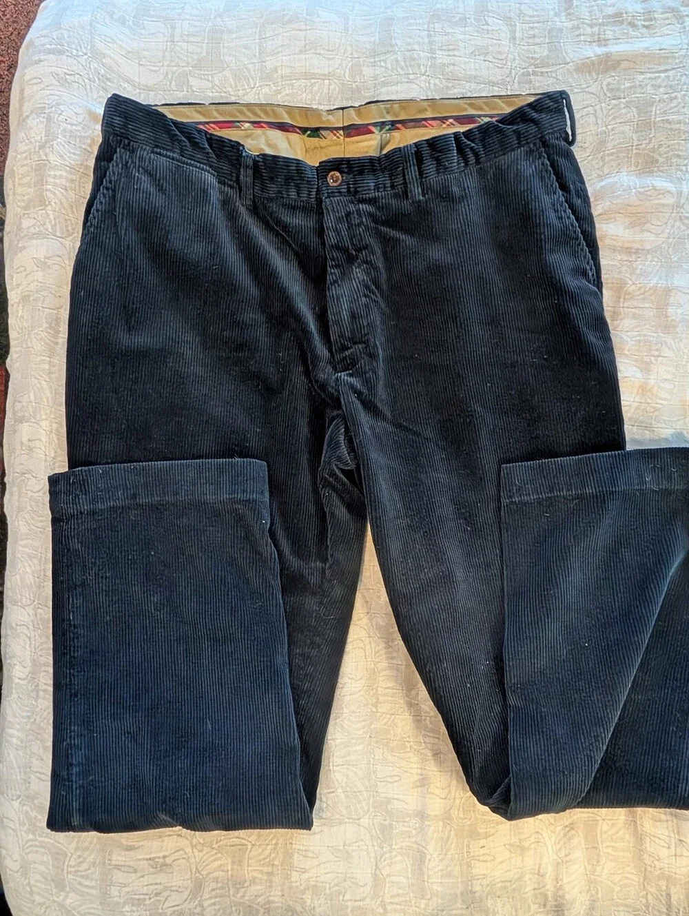 Polo Ralph Lauren Pants Blue Corduroy Cords Preston Pant Boho Casual 40 x 32